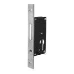 Zamek wąski dodatkowy LOB INOX wpuszczany do stolarki aluminiowej proste Z025B-2-K1