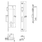 Zamek wąski rolkowy LOB INOX wpuszczany do stolarki aluminiowej Z030R - obrazek 2