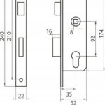 Zamek wąski LOB INOX wpuszczany do stolarki aluminiowej Z9235B-92/35 - obrazek 2