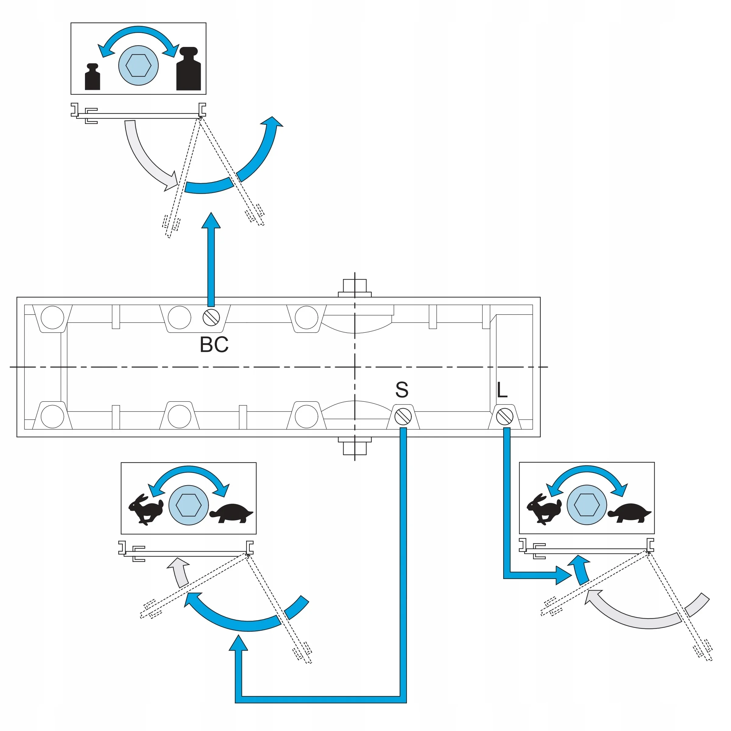 SAMOZAMYKACZ ASSA ABLOY DC140  Z RAMIENIEM CZARNY - obrazek 3