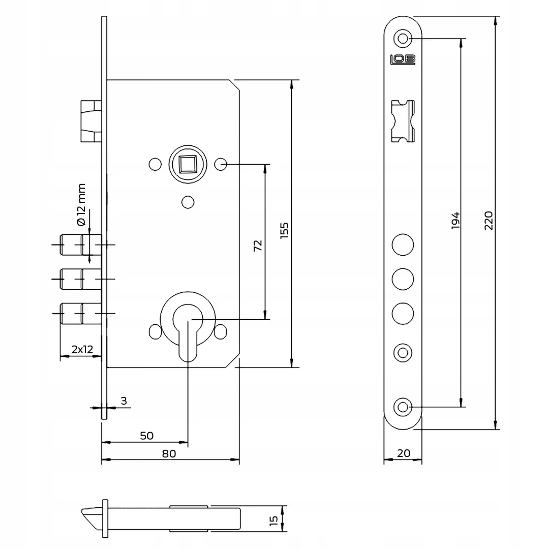 Zamek trzpieniowy LOB 72/50 (ZT75) - obrazek 2