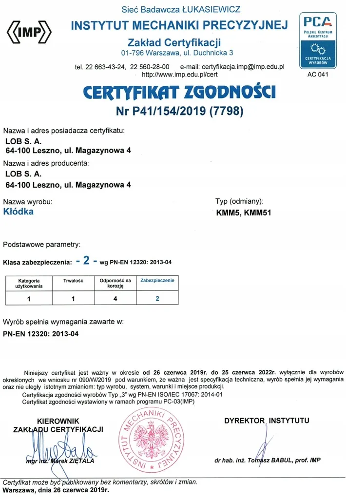 Kłódka nierdzewna System jednego klucza AGAT XT KMM5W HEKTOR - obrazek 3