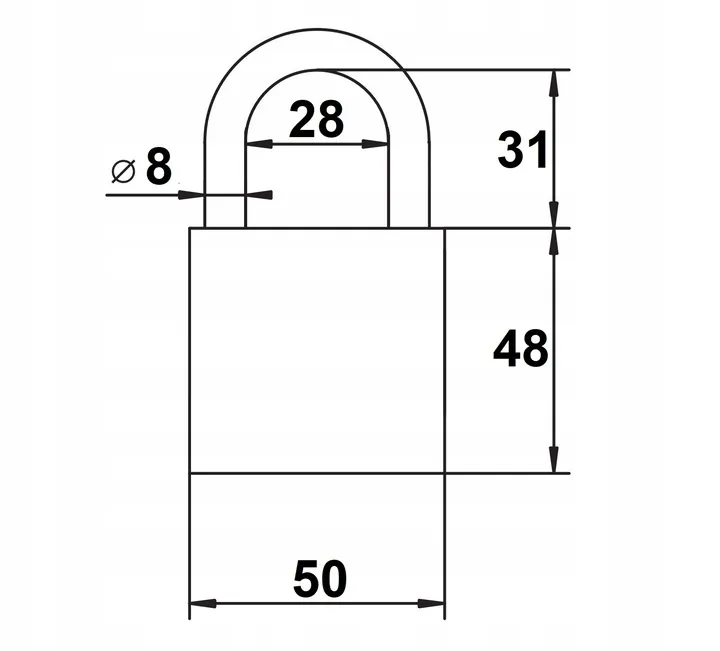 Kłódka nierdzewna System jednego klucza AGAT XT KMM5W HEKTOR - obrazek 2