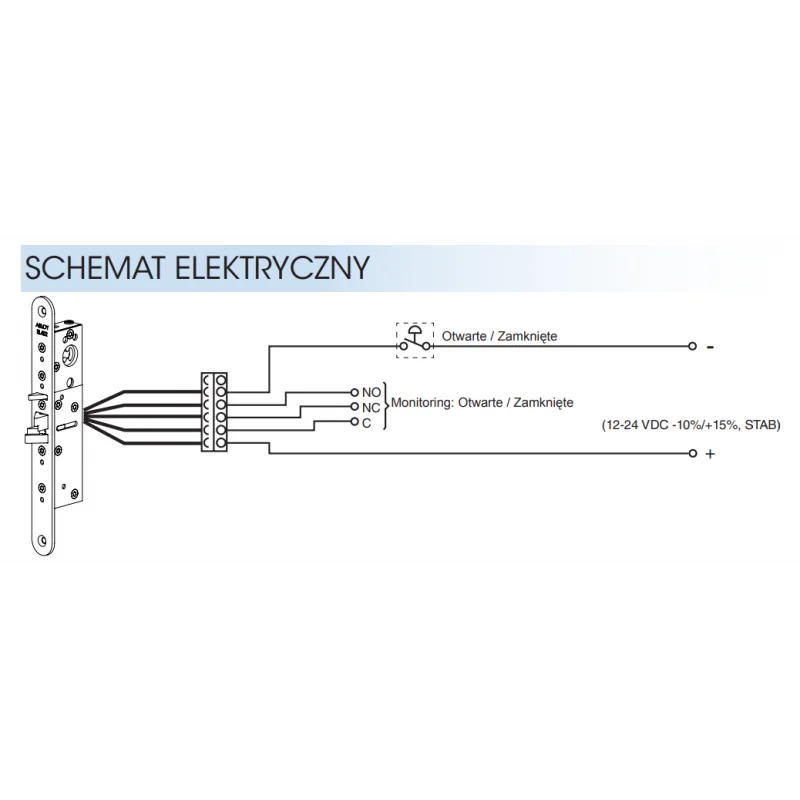 ABLOY EL402 Zamek elektryczny bezklamkowy 12-24V - obrazek 3