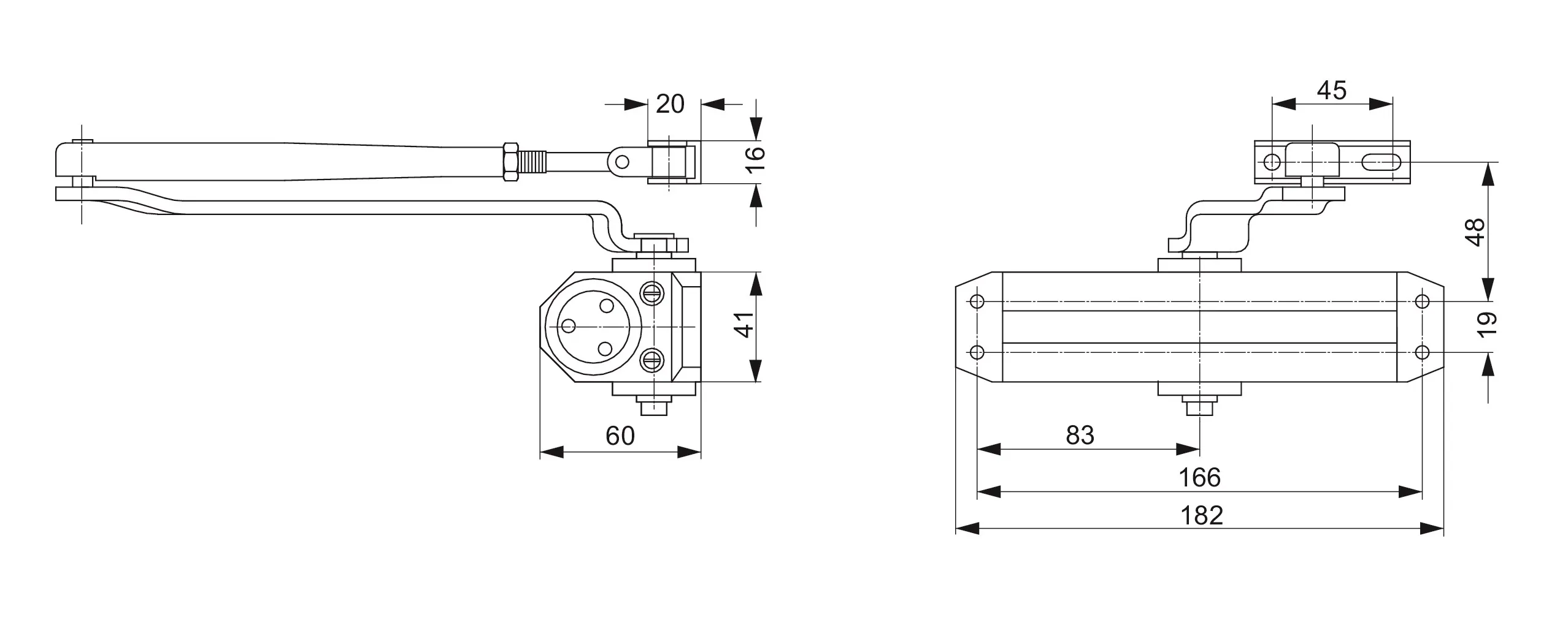 Samozamykacz ASSA ABLOY DC110 do drzwi max 110cm 80kg SREBRNY - obrazek 3